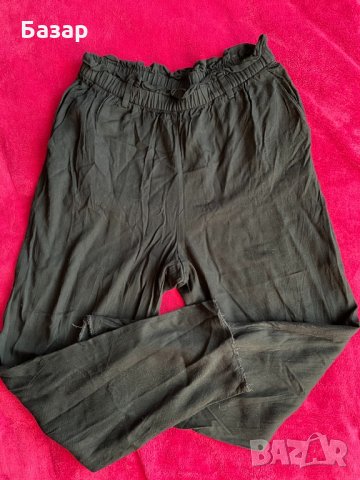 Черен широк панталон, снимка 2 - Панталони - 35841504