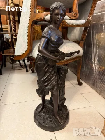 Голяма, антикварна бронзова скулптура, снимка 4 - Антикварни и старинни предмети - 48941016