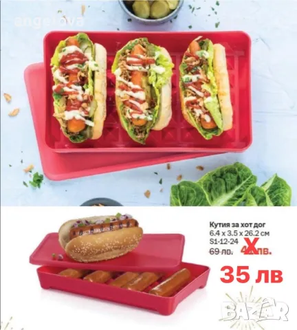 КУТИЯ за ХОТ ДОГ ,а мариноване, за съхранение