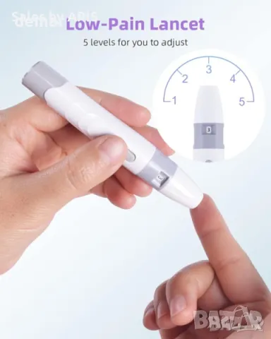 AILE Комплект за измерване на кръвна захар: 50 тест ленти и ланцети, снимка 5 - Други - 49825337