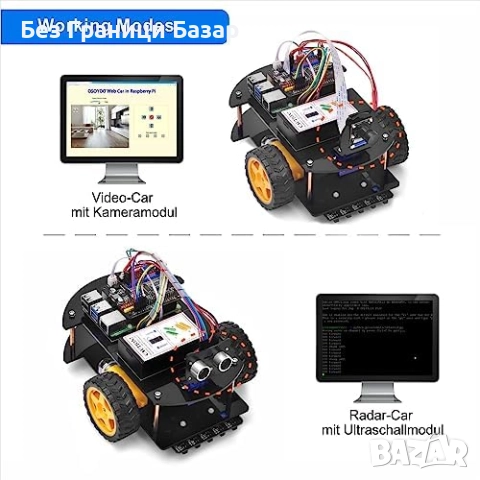 Нов Смарт робот кола за програмиране Python IoT Raspberry Pi DIY комплект, снимка 4 - Образователни игри - 52742572