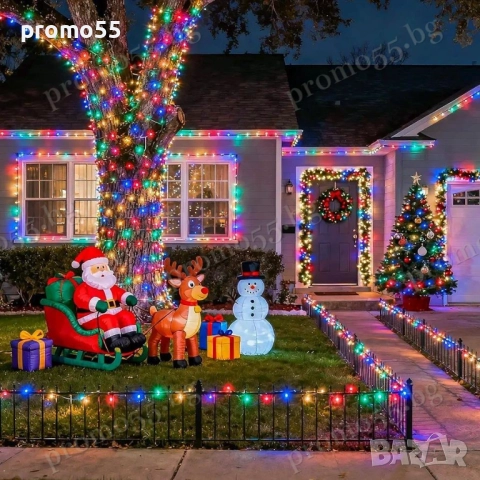 Светлинен Коледен Гирлянд 50м. с 250 многоцветни светодиода RGB, снимка 3 - Други - 52596083