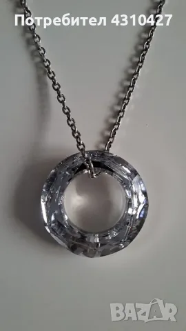 Дамско сребърно колие с елемент Swarovski