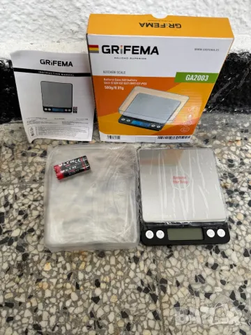 Електронна Кухненска Везна, 0.01гр до 500гр, GRIFEMA GA2003 Компактна и Прецизна, Дигитална!, снимка 3 - Електронни везни - 50435999