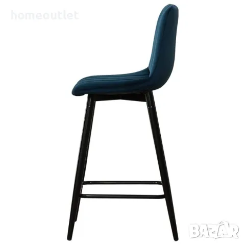 Бар стол с кадифена дамаска, к-т от 2бр - C-UDC051BU, снимка 2 - Столове - 49098703