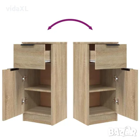vidaXL Сайдборд, дъб сонома, 30x30x70 см, инженерно дърво, снимка 9 - Бюфети - 56148049