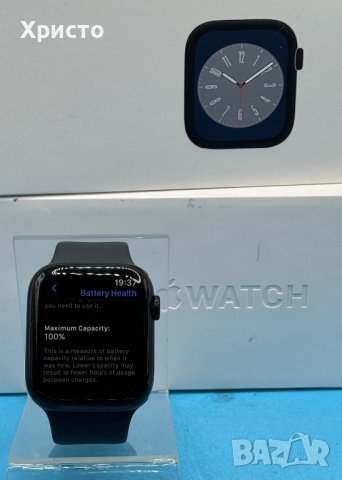 ГАРАНЦИОНЕН!!! Смарт часовник Apple Watch 8, 45 мм, Cell, Midnight, снимка 7 - Смарт часовници - 44348638