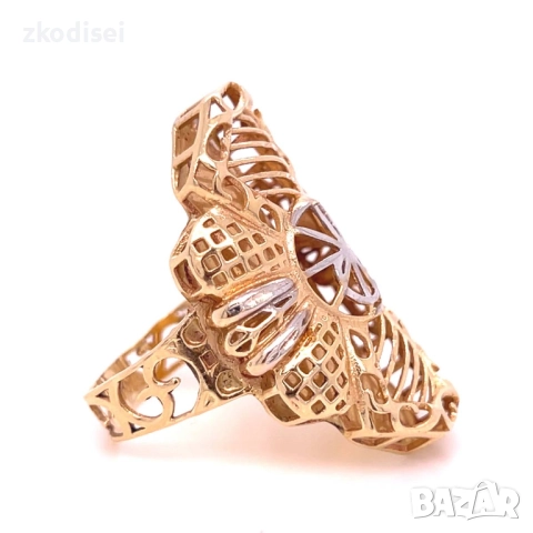 Златен дамски пръстен 6,21гр. размер:60 14кр. проба:585 модел:34371-1, снимка 3 - Пръстени - 51754257