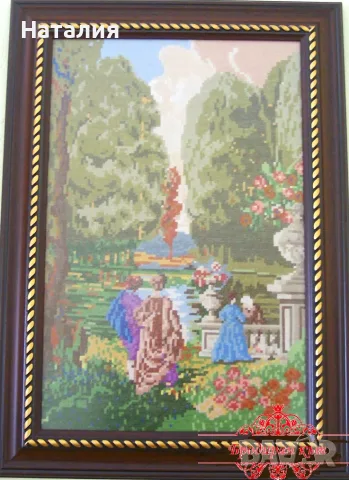 Ръчно бродирани гоблени с рамки, снимка 3 - Гоблени - 56010405