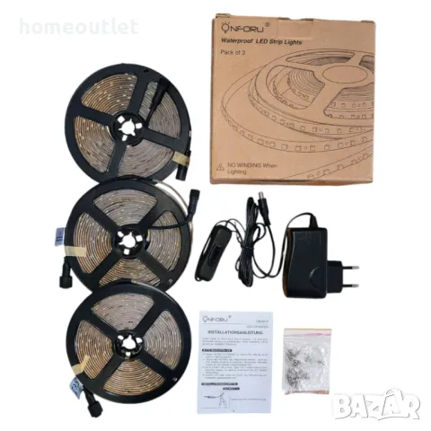 ПРОМОЦИЯ Водоустойчива LED лента, комплект от 3бр. х 5м., снимка 2 - Лед осветление - 47579474