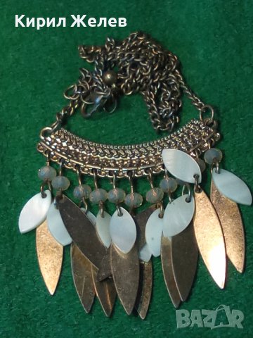 СТАРА ОСМАНСКА ОГЪРЛИЦА със СЕДЕФЕНИ ВИСУЛКИ 6200, снимка 9 - Колиета, медальони, синджири - 30641278