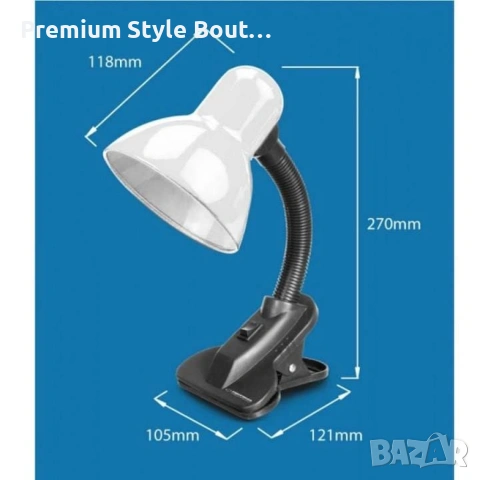 Настолна лампа със щипка с цветове за всеки стил Кага, Е27, снимка 7 - Други - 53795522