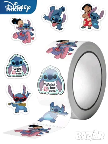 100 бр Стич Stitch и Нала малки самозалепващи лепенки стикери за ръчна изработка за подарък 