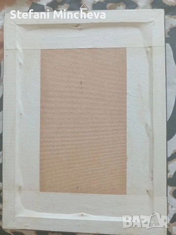 Картина със Рамка на Художника Хр. Иванов рисувана върху фазер., снимка 4 - Антикварни и старинни предмети - 51624781