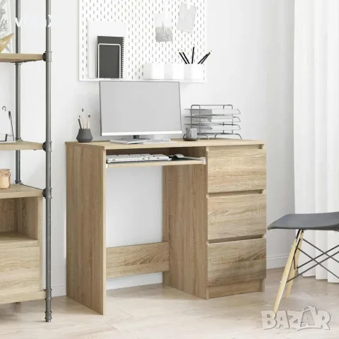 vidaXL Бюро, дъб сонома, 90x45x76 см(SKU: 801376), снимка 2 - Бюра - 55951725