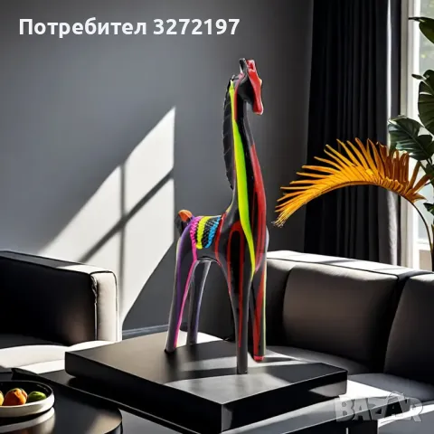 Модерна Дизайнерска Статуя на Кон, снимка 1