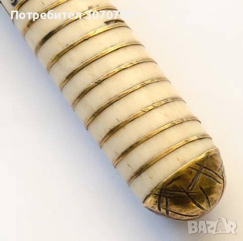 УНИКАТ ОСМАНСКИ НОЖ БУРМАЛИЯ КАМА ЯТАГАН, снимка 4 - Антикварни и старинни предмети - 56157459