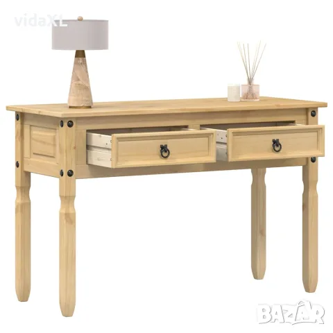 vidaXL Конзолна маса "Corona" 115x46x73 см борово дърво масив, снимка 2 - Маси - 56147393