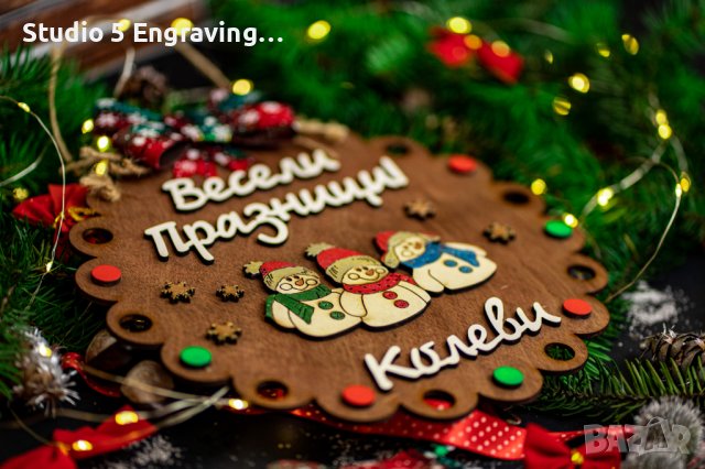 Коледен венец за врата, снимка 3 - Коледни подаръци - 42520950