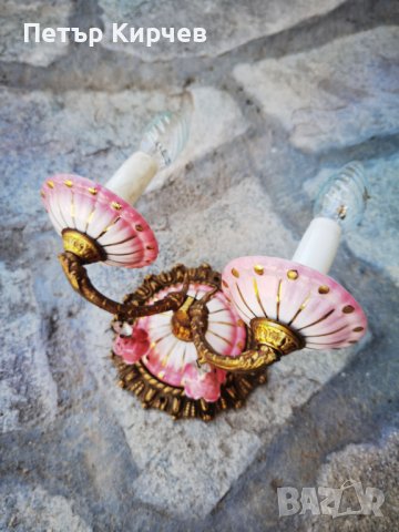 Старинен аплик двоен, снимка 2 - Лампи за стена - 41582868