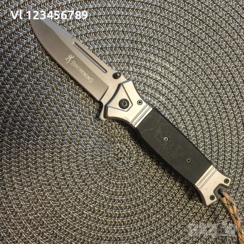 Сгъваем автоматичен нож Browning 364В (черен) - 88х220, снимка 1 - Ножове - 41313211