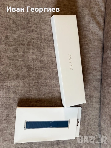 Apple Watch 8 45mm със син Trail Loop, снимка 3 - Друга електроника - 53629394