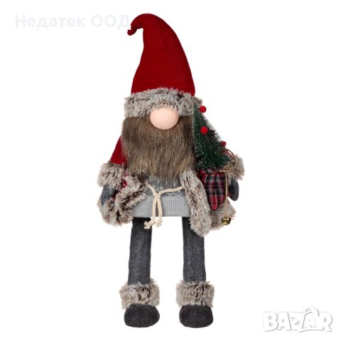 Коледна фигура,Гном с кариран чувал, 70 см, снимка 3 - Декорация за дома - 42650714