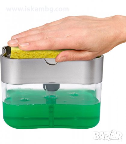 КОНТЕЙНЕР - ДОЗАТОР ЗА ТЕЧНИ ПРЕПАРАТИ В КОМБИНАЦИЯ С ПОЧИСТВАЩА ГЪБА - код 2640, снимка 7 - Аксесоари за кухня - 33928779