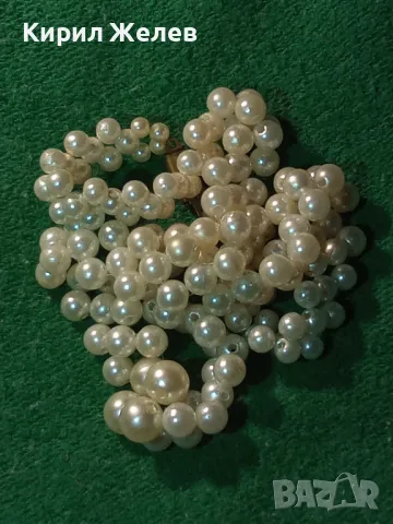 Старо ПЕРЛЕН Тип КОЛИЕ с ОРНАМЕНТИРАНА БРОНЗОВА ЗАКОПЧАЛКА РЕТРО БИЖУ ОГЪРЛИЦА 47279, снимка 9 - Антикварни и старинни предмети - 47210768