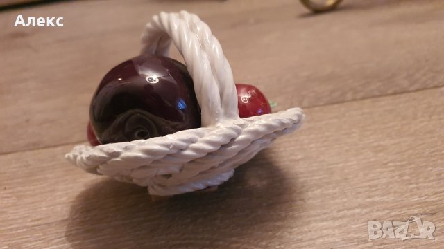 Кошничка с порцеланови плодове, ръчна изработка, Италия., снимка 5 - Сервизи - 36007018