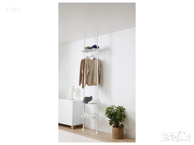 НОВИ! Телескопичен гардероб 3 рафта регулируема височина и ширина 52-80х27х233-300см 