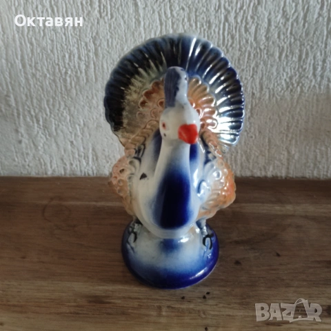 Порцеланова фигурка,фигура паун ЛФЗ, снимка 9 - Колекции - 53332620