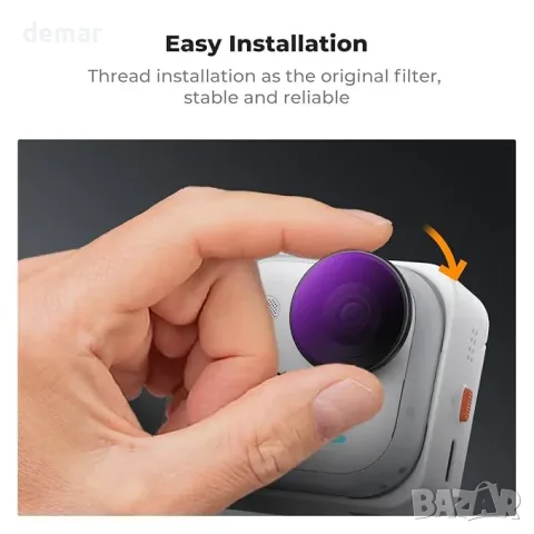 K&F CONCEPT ND/PL филтри комплект за Insta360 Go Ultra (ND8/PL+ ND16/PL+ ND64/PL ND3/PL+) – 4 броя, снимка 6 - Обективи и филтри - 55777171