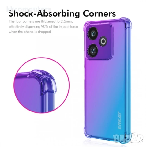 Realme GT 7 5G / GT 7T 5G Удароустойчив ENKAY Thickened Four Corner Drop-proof Силиконов Калъф и Про, снимка 5 - Калъфи, кейсове - 50850126