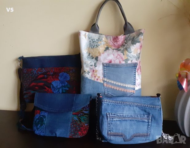 Дънкови цветни чанти LoVesy, снимка 3 - Чанти - 44139018