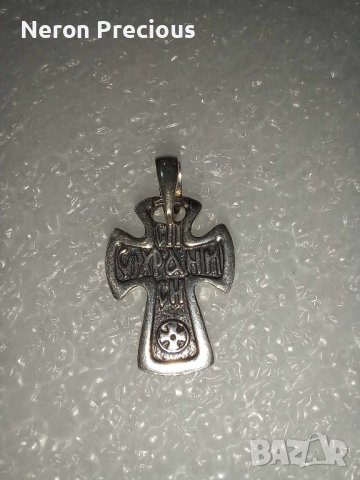 Сребърен кръст 20мм, снимка 2 - Колиета, медальони, синджири - 42448428