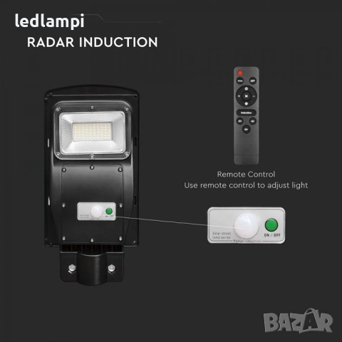 Соларнo LED Улично Тяло ST80 Сензор Студено Бяла Светлина, снимка 5 - Соларни лампи - 49222663