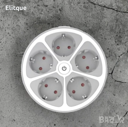 Кръгъл разклонител Muhler с ключ 5 гнезда, 1,5 метра, снимка 6 - Други стоки за дома - 53203310