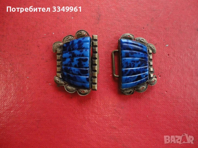 Позланени пафти тока  с камъни 19 век, снимка 3 - Антикварни и старинни предмети - 51342409