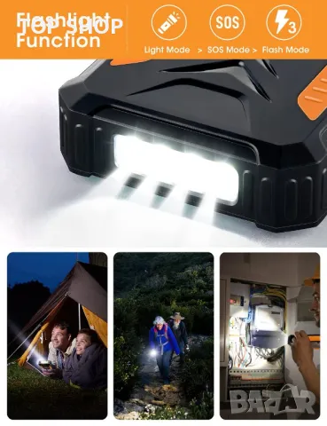 Външна соларна батерия 36000 mAh, DJROLL преносимо безжично зарядно  Solar Power Bank, снимка 3 - Външни батерии - 49049647