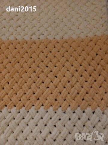Бебешко одеяло за количка от Ализе пуфи - 110/50 см., снимка 4 - Спално бельо и завивки - 40498535