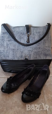 Комплект дамска чанта и обувки, снимка 1 - Чанти - 38997876