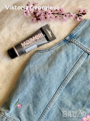 Рисувано дънково елече, снимка 5 - Елеци - 40145041