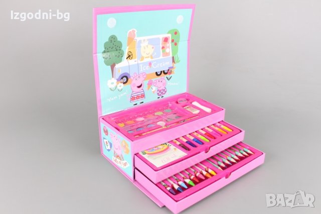 Куфарче Peppa Pig с пълен комплект за рисуване, снимка 7 - Рисуване и оцветяване - 42170106