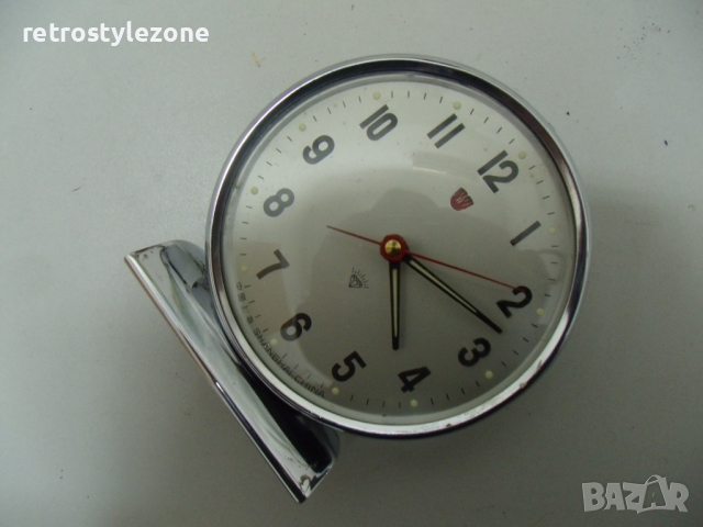 № 6074 стар настолен часовник SHANGHAI   - механичен  - работещ   - диаметър 11,5 см , снимка 5 - Други ценни предмети - 36161175