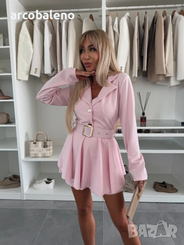 Дамска рокля-гащеризон YASMINA с колан, 7цвята , снимка 2 - Гащеризони - 53408215