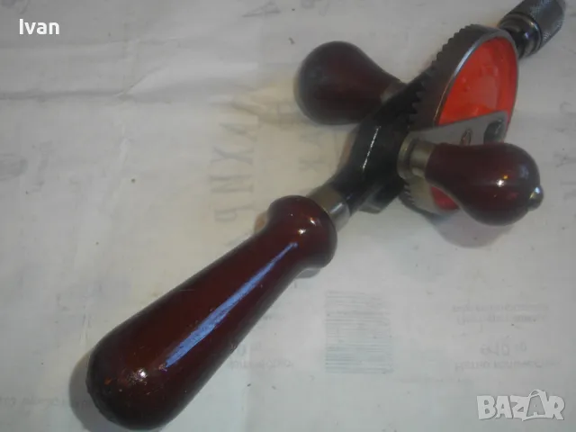 STANLEY №3 Made in ENGLAND РЕТРО ВИНТИДЖ РЪЧНА ДРЕЛКА БОРМАШИНА МАТКАП 325мм/ф8мм КАТО НОВА ОТЛИЧНА, снимка 3 - Бормашини - 48317328