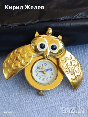 Красив часовник бижу висулка Бухал стилен дизайн 19483