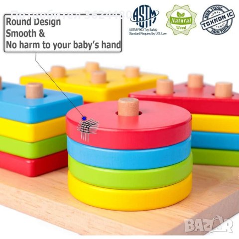 Дървен пъзел за нанизване , снимка 3 - Образователни игри - 41606114