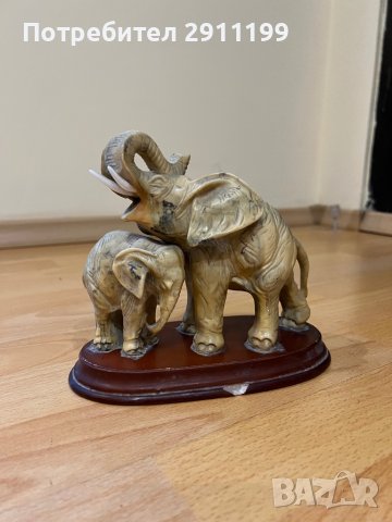 Статуетка на слон с малко слонче, снимка 2 - Статуетки - 39188183
